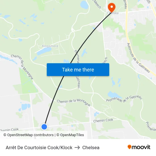 Arrêt De Courtoisie Cook/Klock to Chelsea map