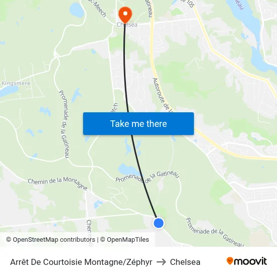Arrêt De Courtoisie Montagne/Zéphyr to Chelsea map