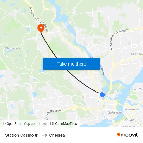 Station Casino #1 to Chelsea map