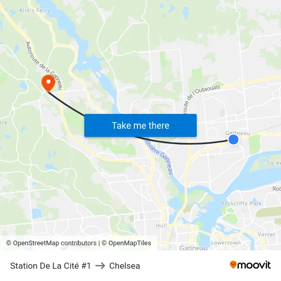 Station De La Cité #1 to Chelsea map