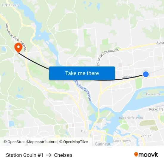 Station Gouin #1 to Chelsea map