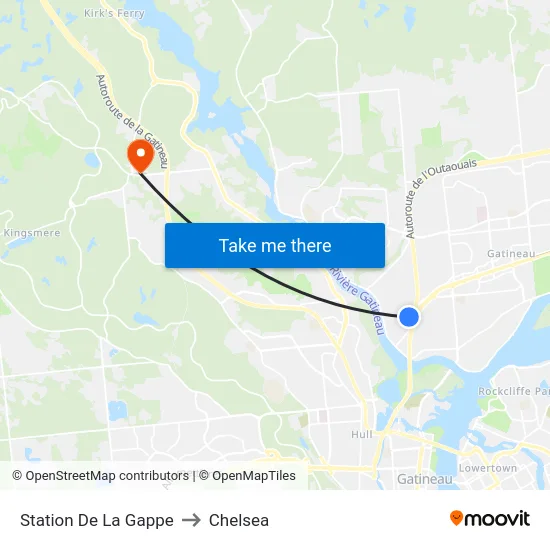 Station De La Gappe to Chelsea map