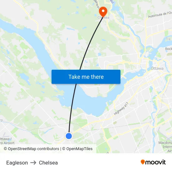 Eagleson to Chelsea map