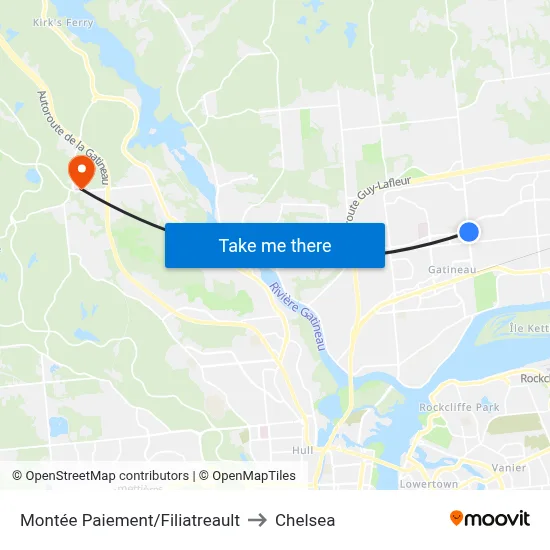 Montée Paiement/Filiatreault to Chelsea map