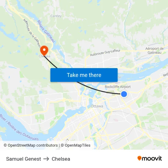 Samuel Genest to Chelsea map