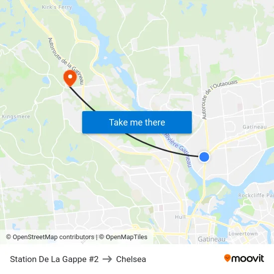 Station De La Gappe #2 to Chelsea map