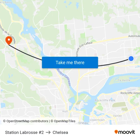 Station Labrosse #2 to Chelsea map