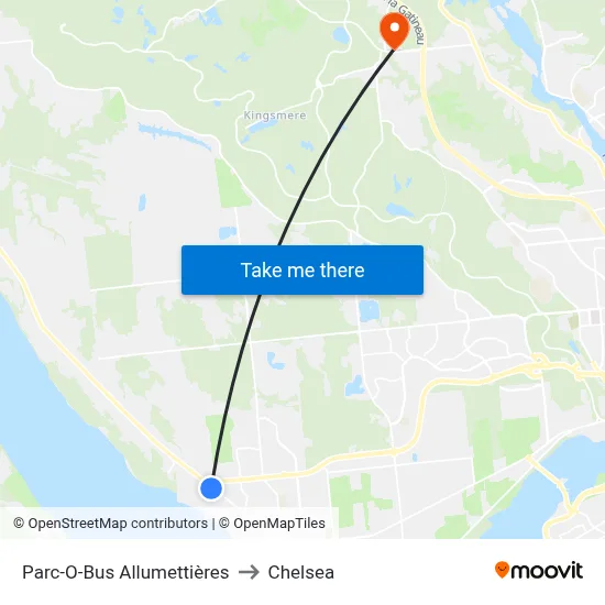 Parc-O-Bus Allumettières to Chelsea map