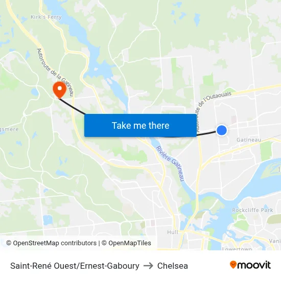 Saint-René Ouest/Ernest-Gaboury to Chelsea map
