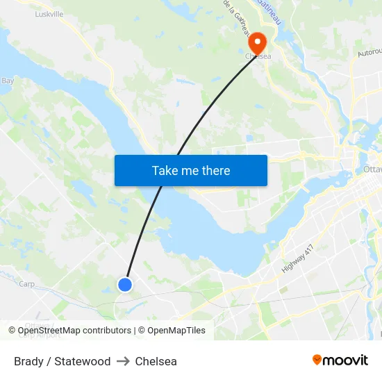 Brady / Statewood to Chelsea map