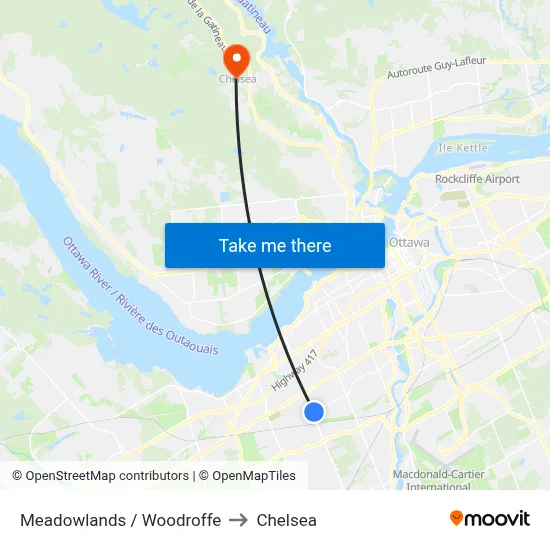 Meadowlands / Woodroffe to Chelsea map