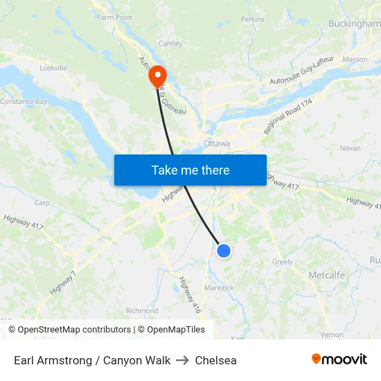 Earl Armstrong / Canyon Walk to Chelsea map