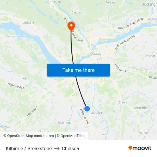 Kilbirnie / Breakstone to Chelsea map