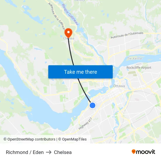 Richmond / Eden to Chelsea map