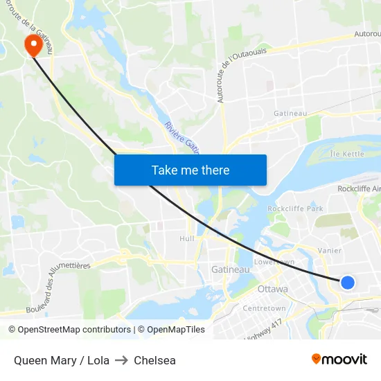 Queen Mary / Lola to Chelsea map
