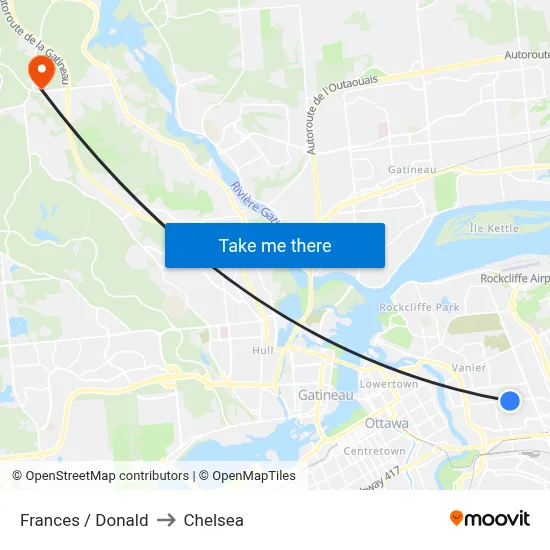 Frances / Donald to Chelsea map