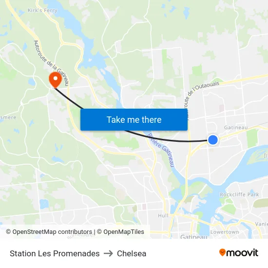 Station Les Promenades to Chelsea map