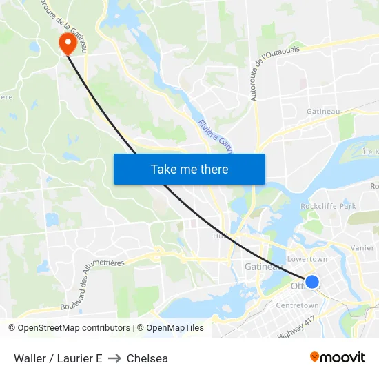 Waller / Laurier E to Chelsea map