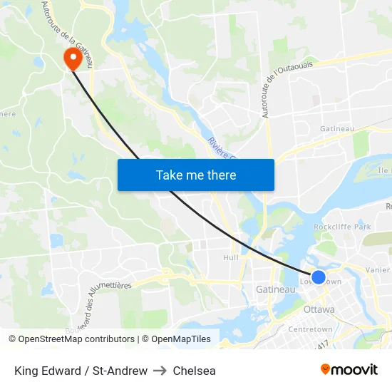King Edward / St-Andrew to Chelsea map
