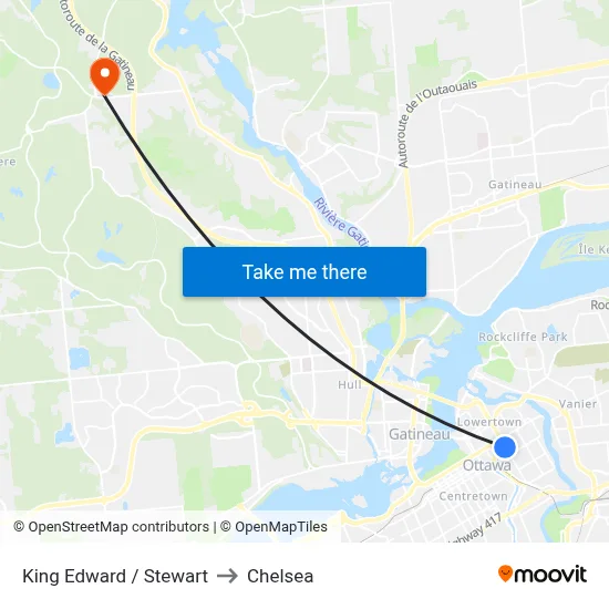 King Edward / Stewart to Chelsea map