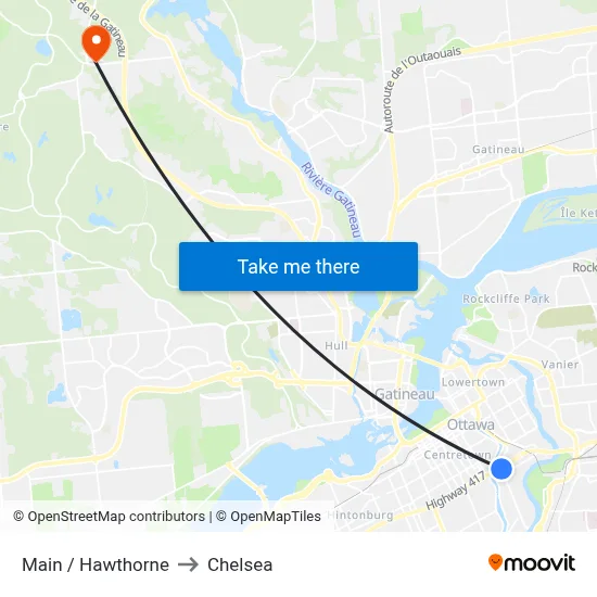 Main / Hawthorne to Chelsea map