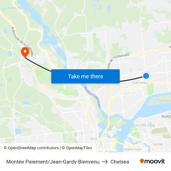 Montée Paiement/Jean-Gardy-Bienvenu to Chelsea map