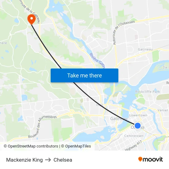 Mackenzie King to Chelsea map