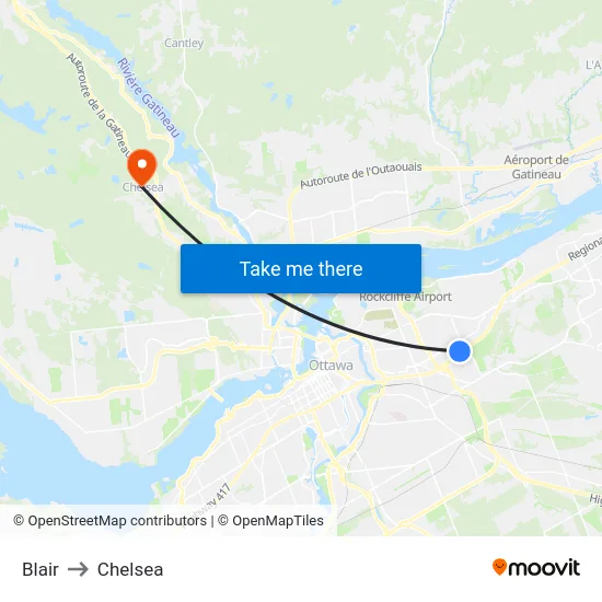 Blair to Chelsea map