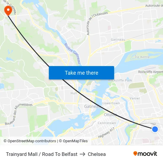 Trainyard Mall / Road To Belfast to Chelsea map
