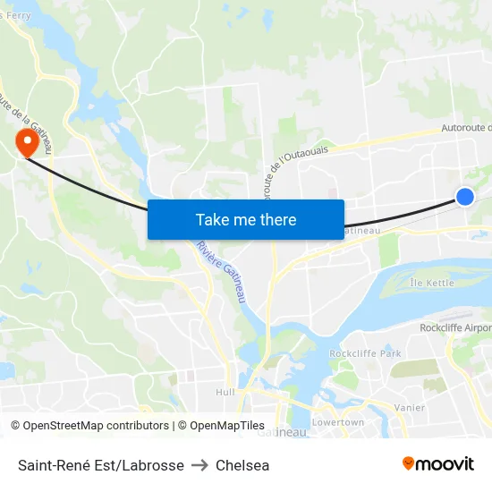 Saint-René Est/Labrosse to Chelsea map