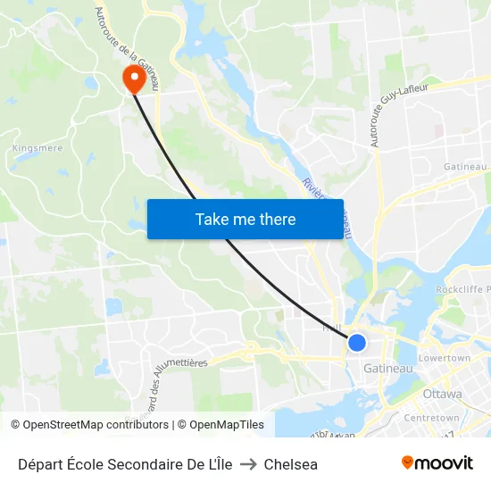 Départ École Secondaire De L'Île to Chelsea map