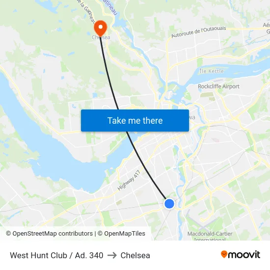 West Hunt Club / Ad. 340 to Chelsea map