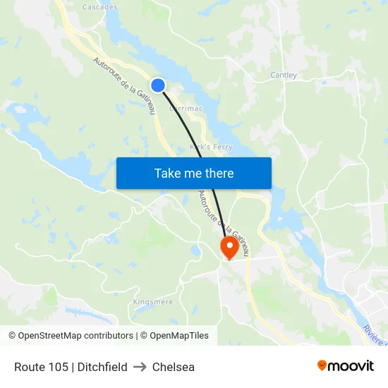 Route 105 | Ditchfield to Chelsea map