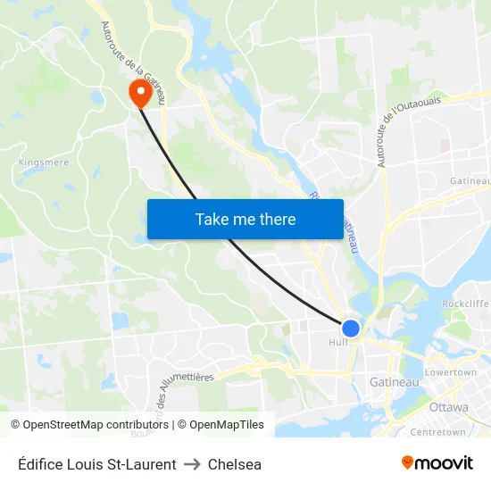 Édifice Louis St-Laurent to Chelsea map