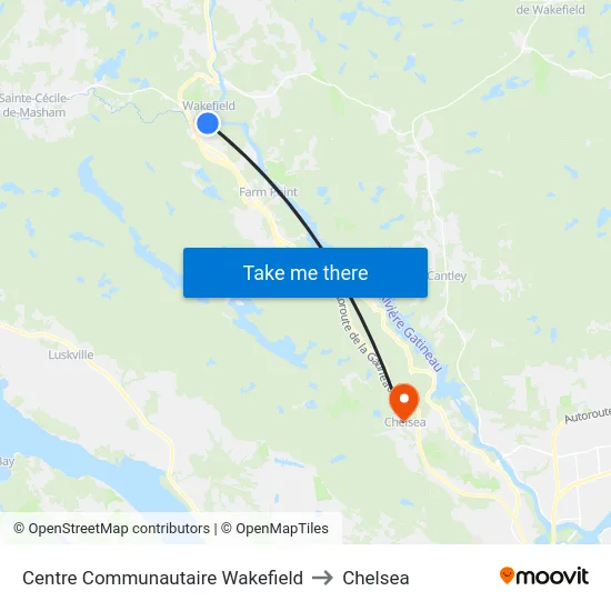 Centre Communautaire Wakefield to Chelsea map