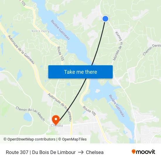 Route 307 | Du Bois De Limbour to Chelsea map