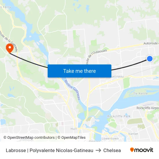 Labrosse | Polyvalente Nicolas-Gatineau to Chelsea map