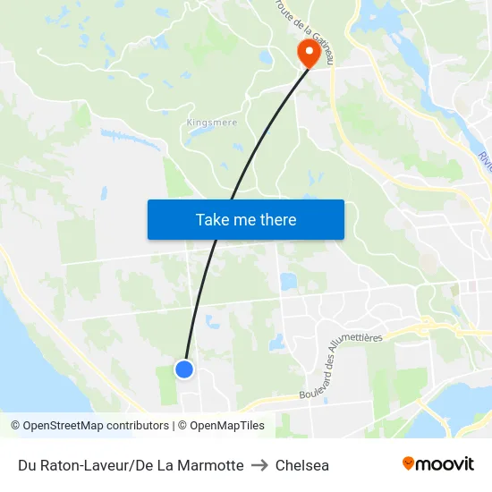 Du Raton-Laveur/De La Marmotte to Chelsea map