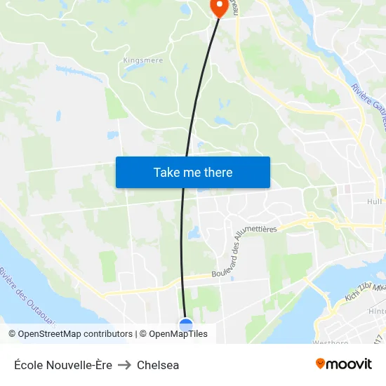 École Nouvelle-Ère to Chelsea map