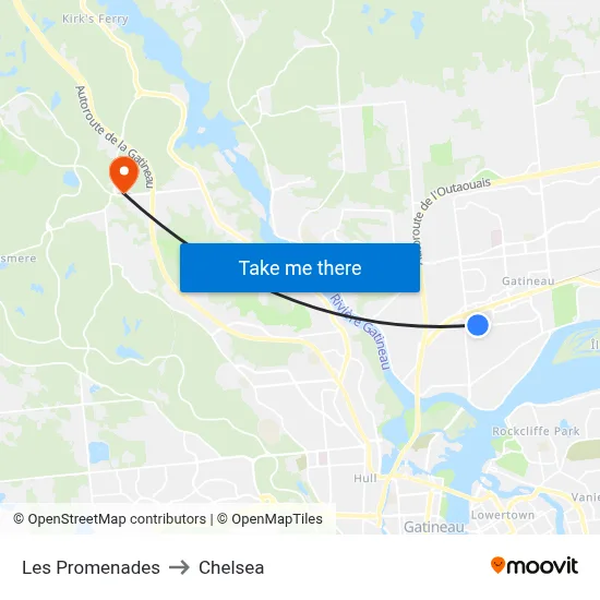 Les Promenades to Chelsea map