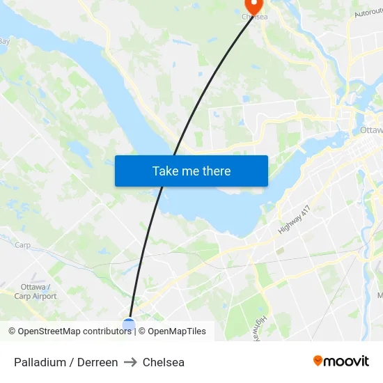 Palladium / Derreen to Chelsea map