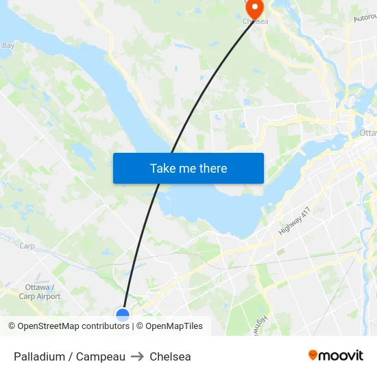 Palladium / Campeau to Chelsea map