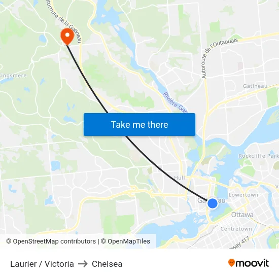 Laurier / Victoria to Chelsea map