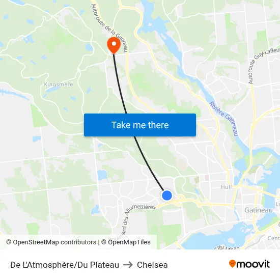De L'Atmosphère/Du Plateau to Chelsea map