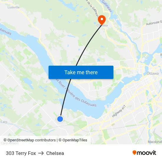 303 Terry Fox to Chelsea map