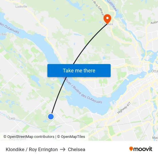 Klondike / Roy Errington to Chelsea map