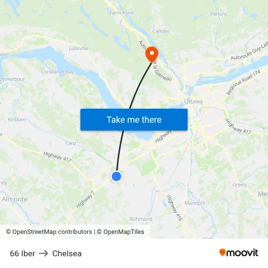 66 Iber to Chelsea map