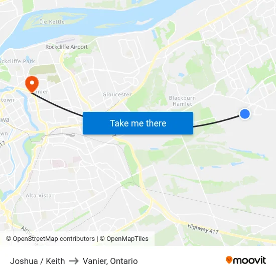 Joshua / Keith to Vanier, Ontario map