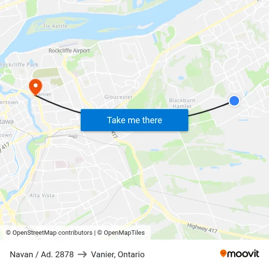 Navan / Ad. 2878 to Vanier, Ontario map