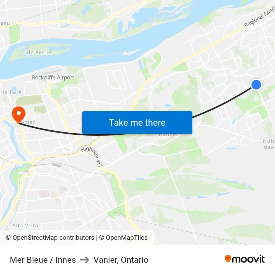 Mer Bleue / Innes to Vanier, Ontario map